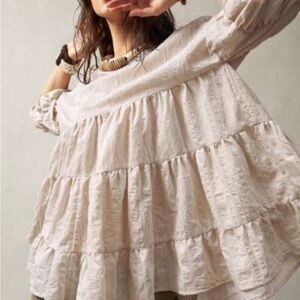 Flowy Cream Tiered Blouse